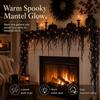 Halloween Fireplace Decor Set with LED Lights Black Vine Garland for Mantel, Table, Stair, Home, Window & Spooky Party Decor, Gift Decor for Home