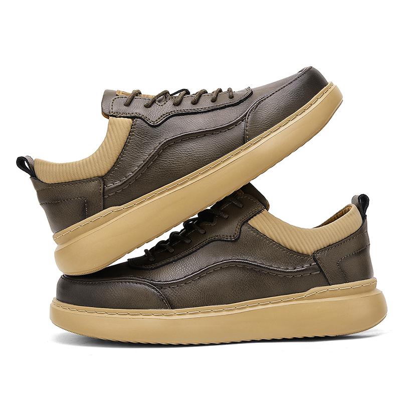 Men Leather Shoes Men Slip On Business Casual Leather Shoes Comfortable Fashion Casual Male Shoes