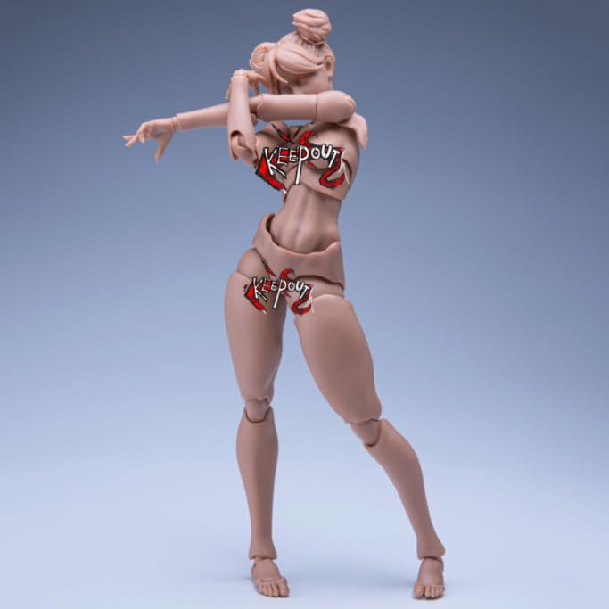 Scale Female Action Figure Art Model Doll with Ball Jointed Flexible Body for and Customization 1/12 - Drawing, Collecting, (Black Skin)