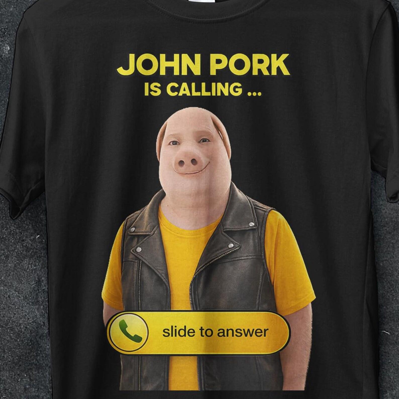 John Pork Is Calling Meme Vintage T-Shirt, Gift For Woman and Man, Brainrto T Shirt, t shirt FD, Viral Meme Gift for Teens & Adults S