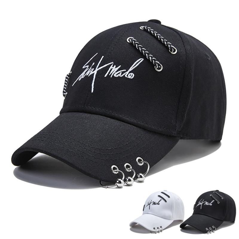 Casual Baseball Cap Letter Sport Cap Trendy Peaked Cap with Ring All-match for Outdoor Hiking Riding Camping Cycling