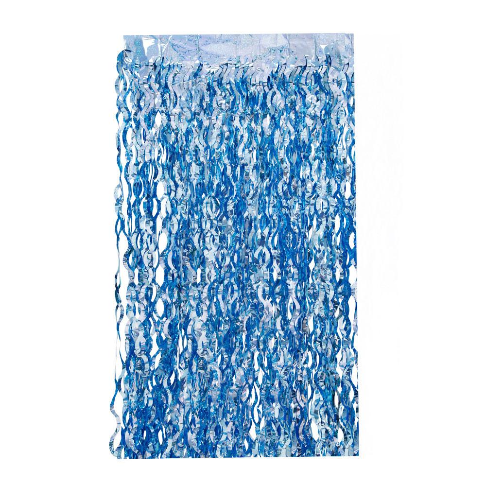 2m Iridescent Eyecatching Light Blue Wavy Rain Curtain For Stylish Birthday Party And Decor Festive