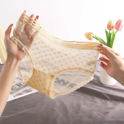 Taglia Grande Donna Estate Sexy Pizzo Rete Trasparente Senza Segni in Vita Slip a Triangolo