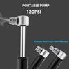 Small Bike Tire Pump Presta & Schrader Portable MTB 120PSI Telescopic Barrel Aluminum-Alloy Bike Pump for Easy Pumping