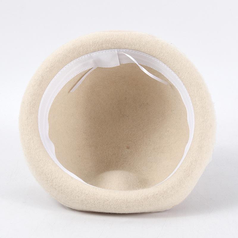 Fashion Women Round Crown Wool Fedora Hats for Ladies Winter Outdoor Trilbies Hat Unisex Girls Casual Autumn Party Hat