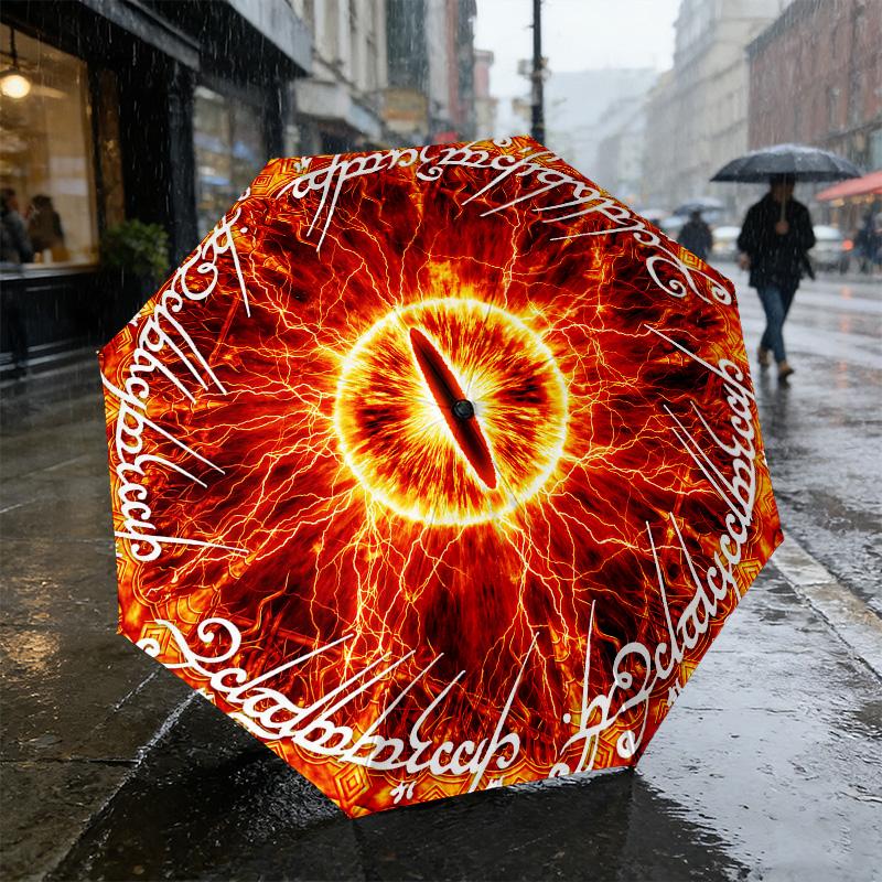 Eye Sauron 8 Ribs 3Fold Black Glue Uv Protection Umbrella Sun Protection Rainproof Compact Folding Umbrella For Travel Daily Use C9239