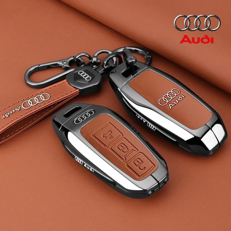 For Audi 8YFor Audi A3 A5L Q6 A6L A6 A7 Q7 Q3 Q5 New 2025 Accessories Zinc Alloy Car Smart Remote Key Case Cover Shell Holder Protector Fob