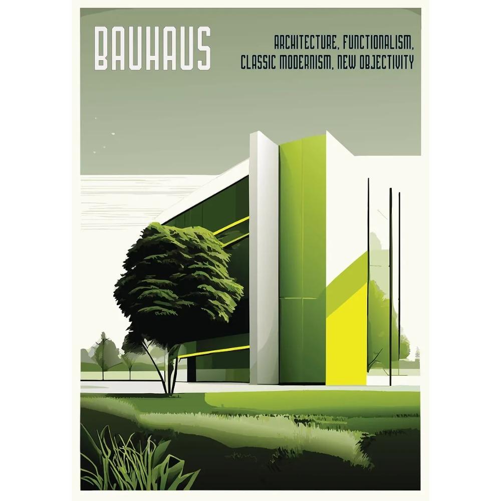 Bauhaus Moderne Architektur Poster Linien und Minimalistische Architekten Drucke Leinwand Malerei Wandkunst Bild Heim Wohnzimmer Dekor