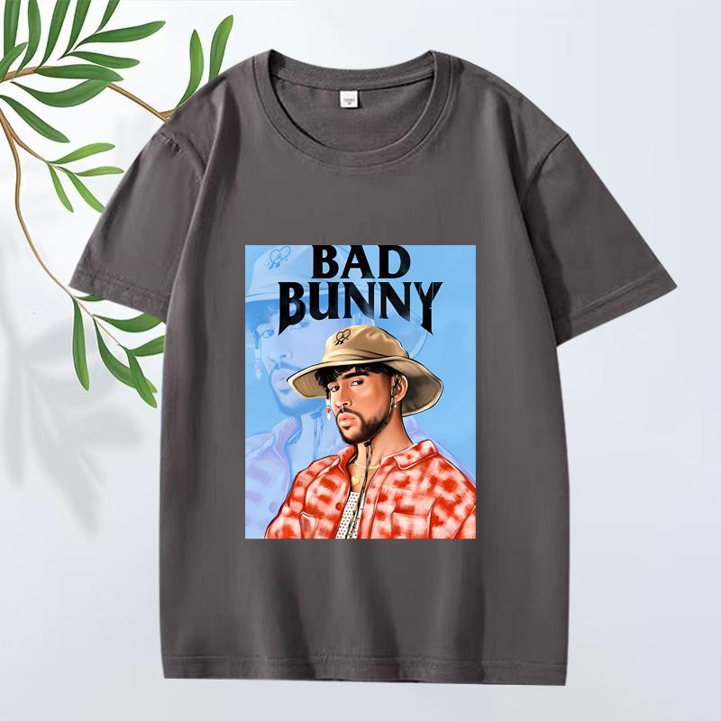 Bad Bunny Módní Klasické Grafické Tričko Muži Ženy Nadměrné 100% Bavlna Streetwear Cool Krátký Rukáv Letní Potisk Unisex Topy