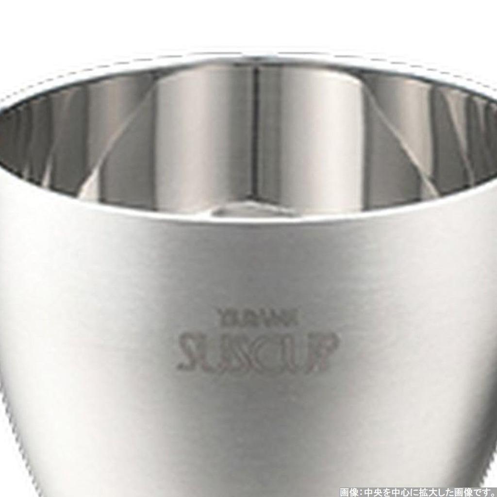 Sake Cup Stainless Double Hairline Sakura Made in Japan J-kitchens-SimpleBag Set, 18/8 Steel, Wall, Finish, Design, Pair, 58ml,