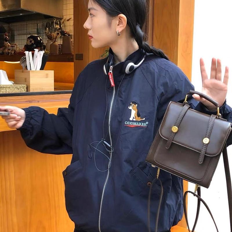 

IELGY backpack women s niche american retro buckle british commuter style oxford bag кофейный