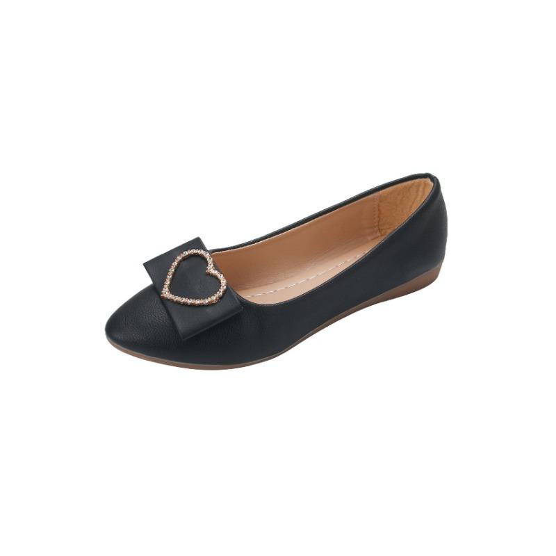 

Spring new flat-bottomed pointed single shoes women s pedal Doudou shoes 35 чёрный