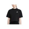 Nike Womens Contrast Color Logo Print Solid Short Sleeve Sports T-Shirt Women Tops Black CJ3758-011