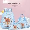 Capybara Colorful Backpack 3Pcs/Set for Women Casual School Bags with Lunch Bag Girl Boy Student Teenager Rucksack
