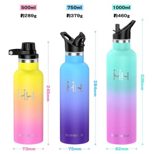Kkapping Insulated Water Bottle with Straw, 750ml, Stainless Steel Sports Bottle, Includes Two Lids, Tea Strainer, and Cover, Vacuum Insulated, BPA-Fr