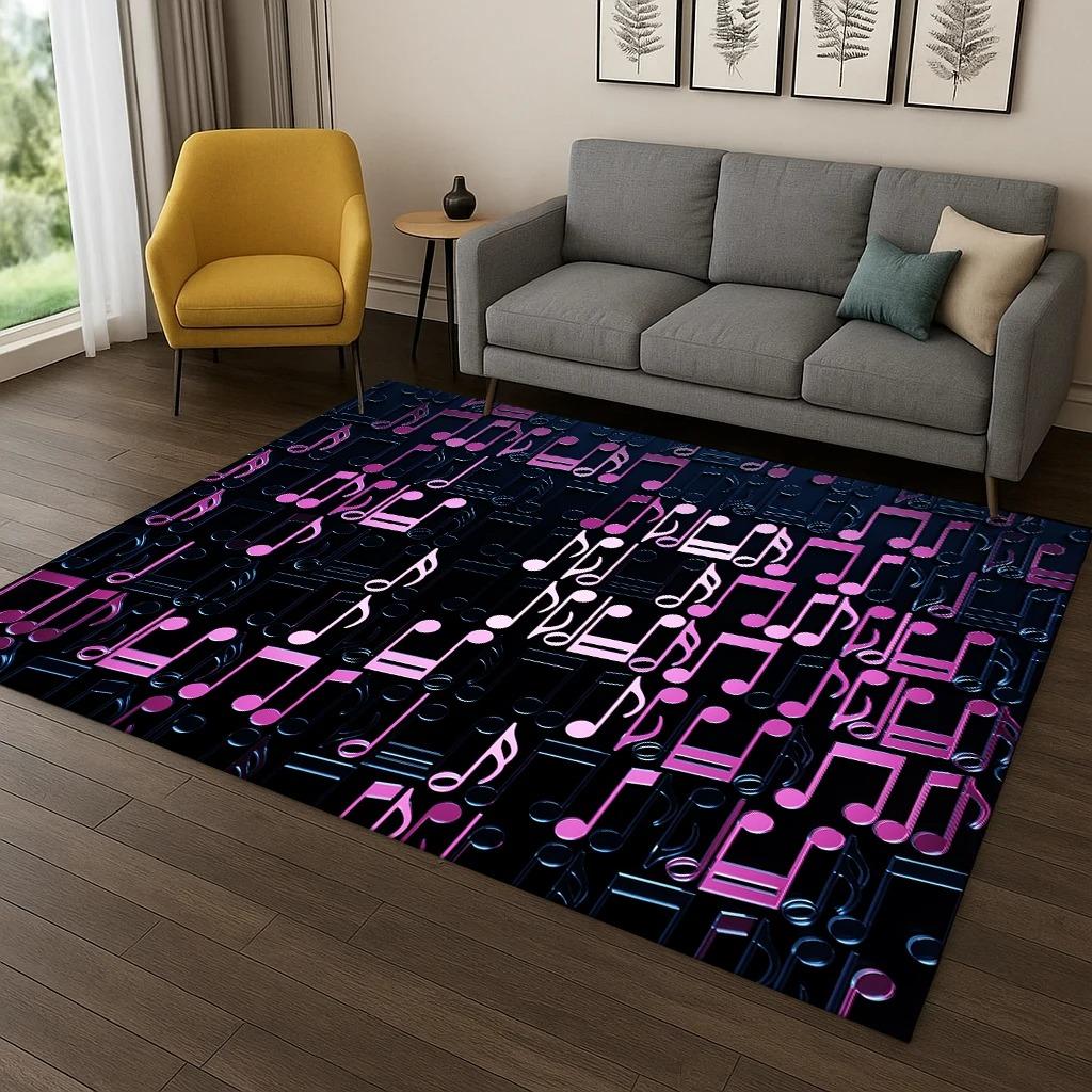 Music Note Art Carpet Rug Floor Mat for Living Room Sofa Home Bedroom Doormat Kitchen Decor Living Room Decoration Bedroom Rugs