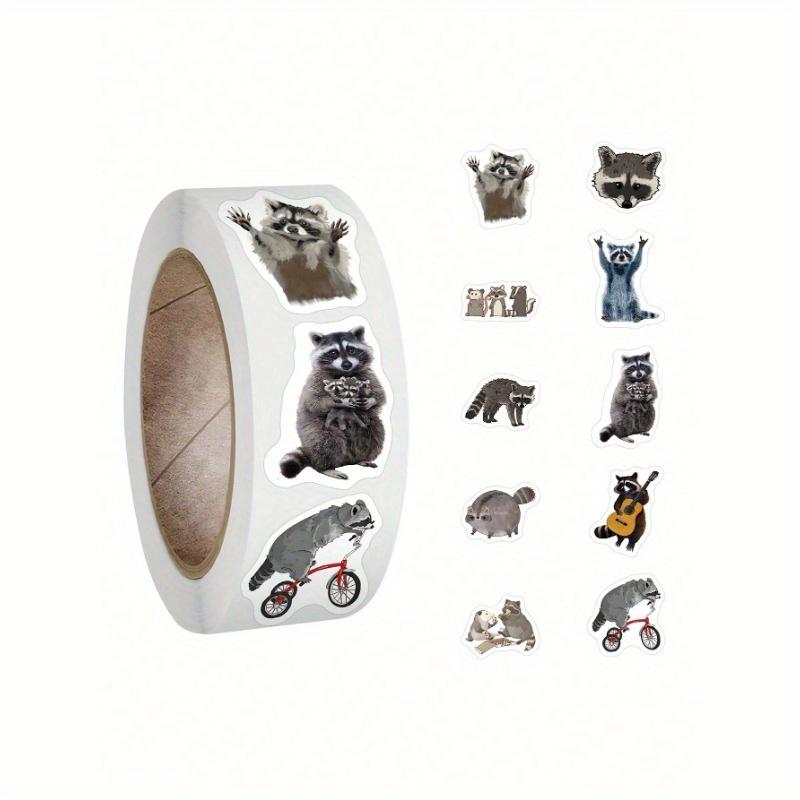 

500 шт. Милые мультяшные еноты Наклейки в рулоне Виниловые наклейки для скрапбукинга, ведения дневника, ноутбука, бампера, скейтборда, бутылок для воды one-size разноцветный