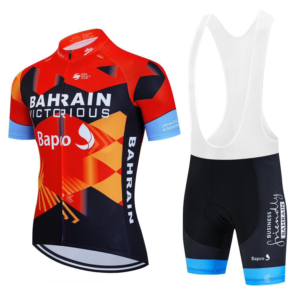 Bahrain Victorious Team 2024 Summer Men Anti-UV Cycling Jersey Set Breathable Racing Sport Bicycle Jersey MTB Cycling Clothing