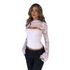 2026 Women's Sexy Lace Slimming Hollow-Out T-Shirt - Versatile Outerwear Top