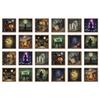 24Pcs Dreamy Pink Retro Skull Tile Stickers Bathroom Kitchen Living Room Niche Halloween Theme Space Decoration Stickers