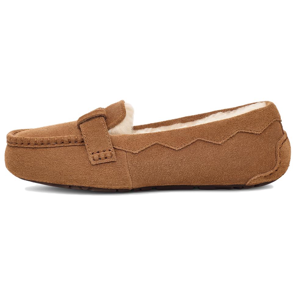 UGG Cow Split Leather Casual Shoes Women's Chestnut 1166891-CHE