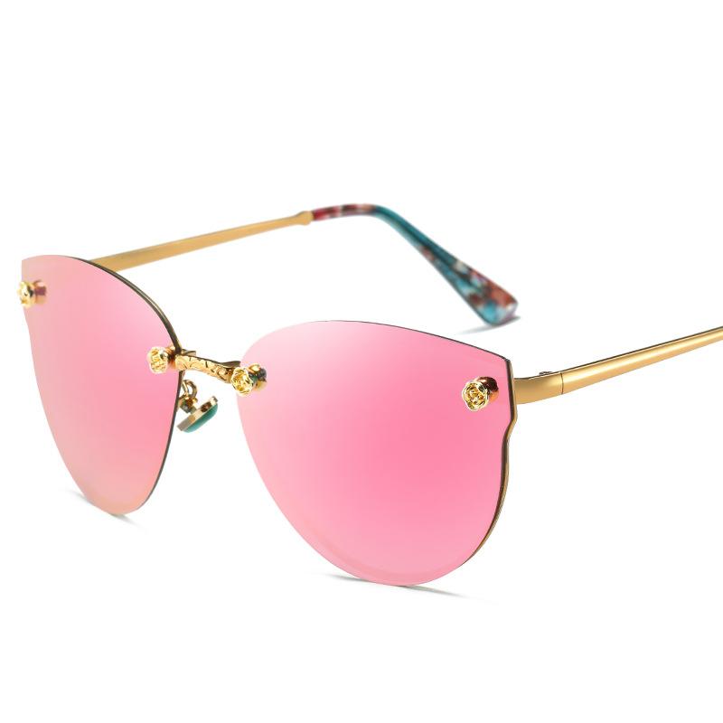 New High-end Men s Sunglasses Metal Trend Women s Polygon Internet Celebrity Street Shot Women Glasses Luxury Sunglasses Other розовый