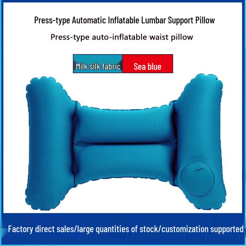 H-Shaped Automatic Inflatable Lumbar Pillow for Travel and Car Support
