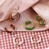 Trendy Elegant Exquisite Simple Vintage Circle Hoop Ear Buckle Women Jewelry Korean Style Earrings Enamel Oil Drop Earrings