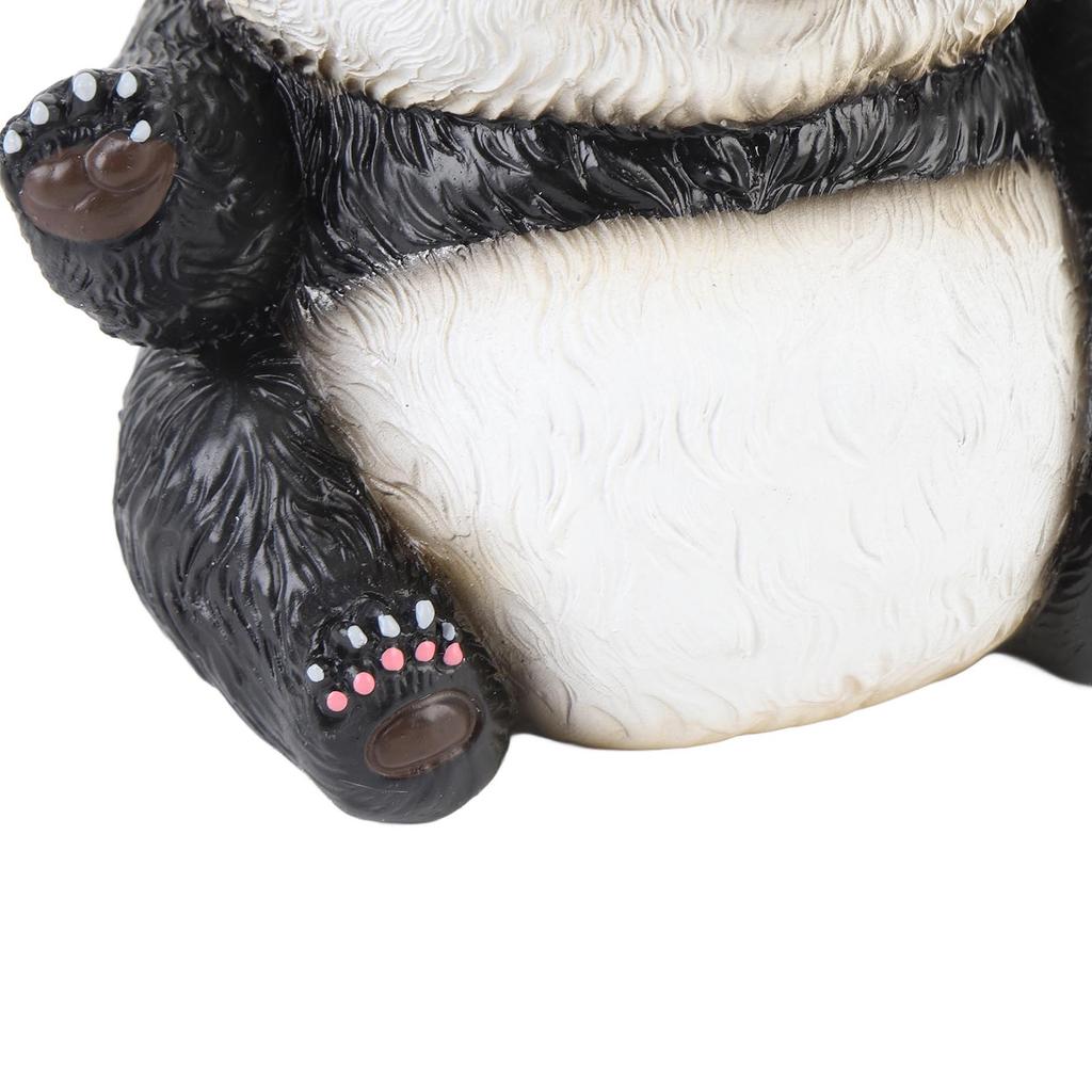 Panda Figurine Cute Lifelike Sturdy Resin Panda Animal Figure Ornament for Home Office Desktop Decoration