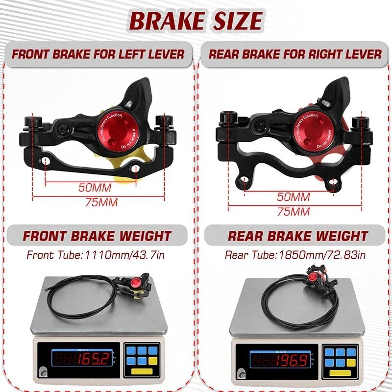 ZOOM E-BIKE Hydraulic Disc Brake 2-Pistons Oil Hydraulic Disc Brake Scooter Folding Bike Front/Rear 1110/1850mm Power Off
