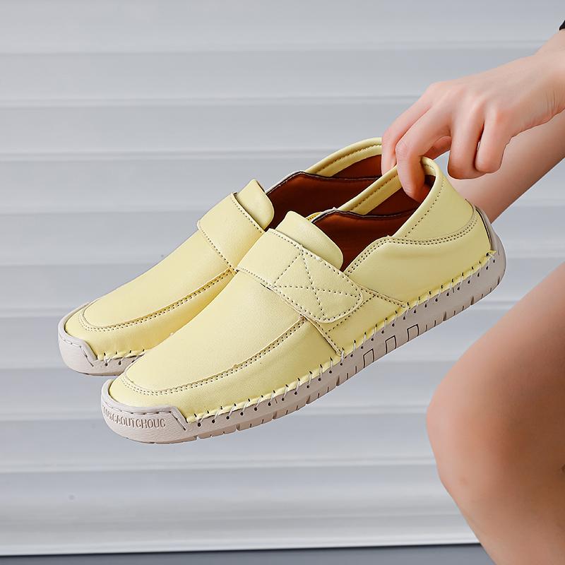 Damskie Sneakersy sznurowane Wiosna Jesień Klasyczne Damskie Buty Casual Damskie Buty ze skóry naturalnej Miękka Podeszwa Damskie Białe Buty