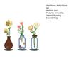 Metal Flower Art with Vase Minimalist 2D Iron Floral Table Ornament for Living Room Bedroom Kitchen Home Office Farmhouse Decor Housewarming Gifts