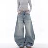 American Retro Spring and Autumn New Old Scimitar Jeans Men's Straight Loose Wide-leg Pants Men's and Women's Pants Tide
