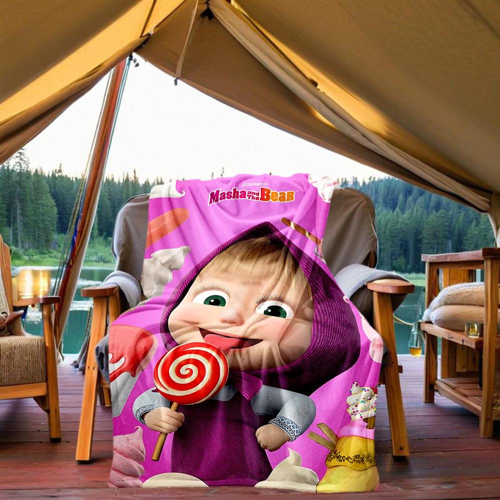 1 Stück Masha Sweet Outdoor-Decke Leichte Flanell, Weich & Warm, Ganzjahresnutzung für Sofa, Outdoor, Camping, Wohnzimmer039