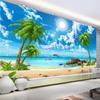 Wallpaper 3d Beautiful Palm Beach Seaside Landscape Photo Wall Papers Living Room Tv Sofa Bedroom Backdrop Mural