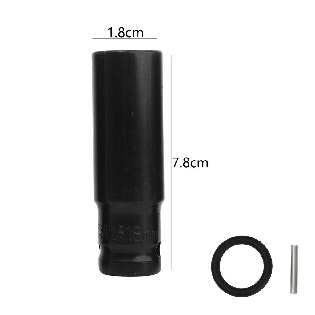 15-19mm Extended Hexagon Socket 6-Point Impact Sockets Metric Wrench Deep Impact Socket Wrench Head Tire Removal Car Repair Tool