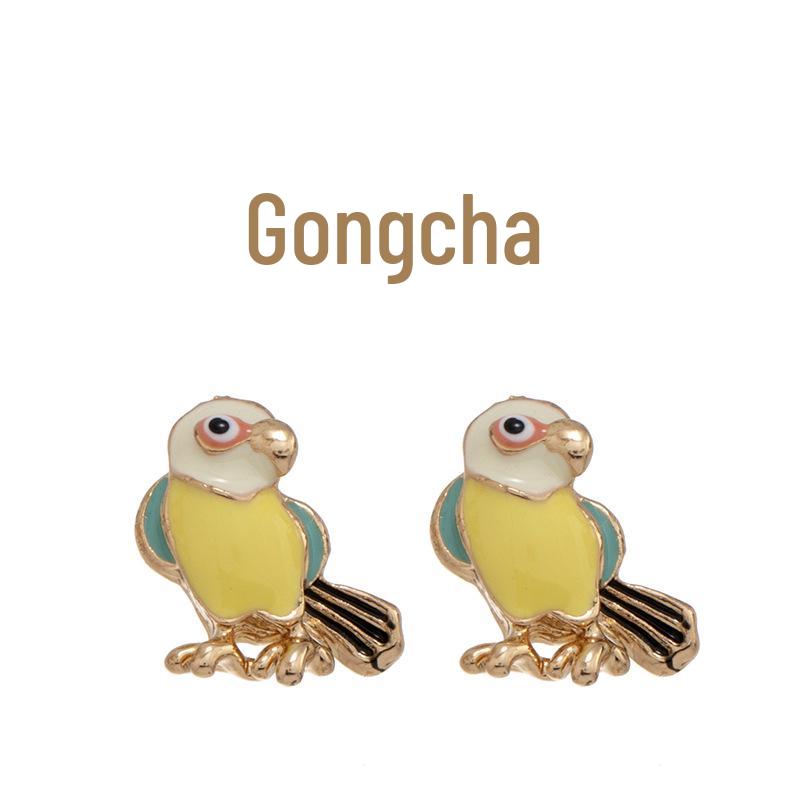 Retro European & American Style Flower and Bird Alloy Stud Earrings for Women