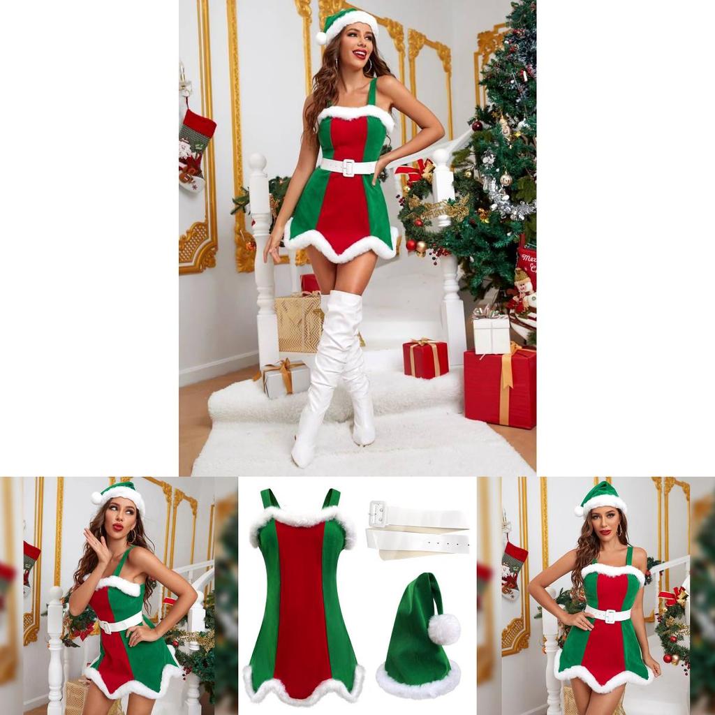 Festive Christmas Costume For Women With Polyester Fabric For Holiday Parties