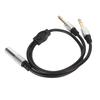 1.6ft 6.35mm 1 To 2 Y Splitter Cable Plug and Play Speaker Y Extension Cable  Microphone Use
