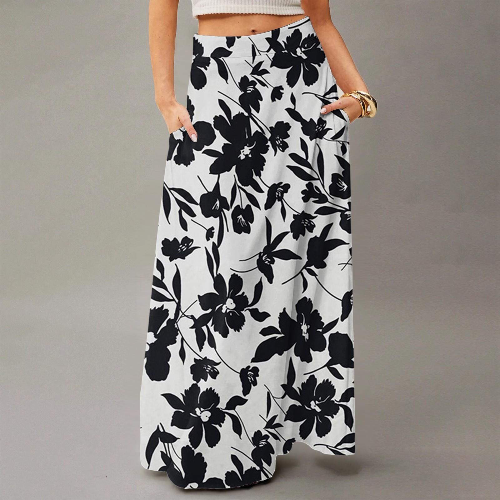 

Женское струящееся платье макси, обычная повседневная летняя юбка в стиле бохо L