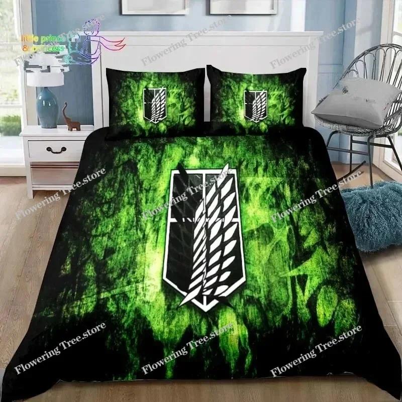 Anime Attack on Titan 3D Print Bedding Set Single Twin Full Queen King Size Bed Set Adult Kid Bedroom Bedding Gift029