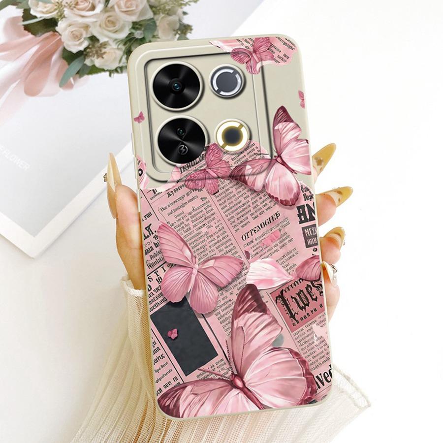 For Itel P65 4G Phone Case Cute Rabbit Painted Liquid Soft Silicone Bumber Shell For Itel P 65 4G Capa P671L Back Cover