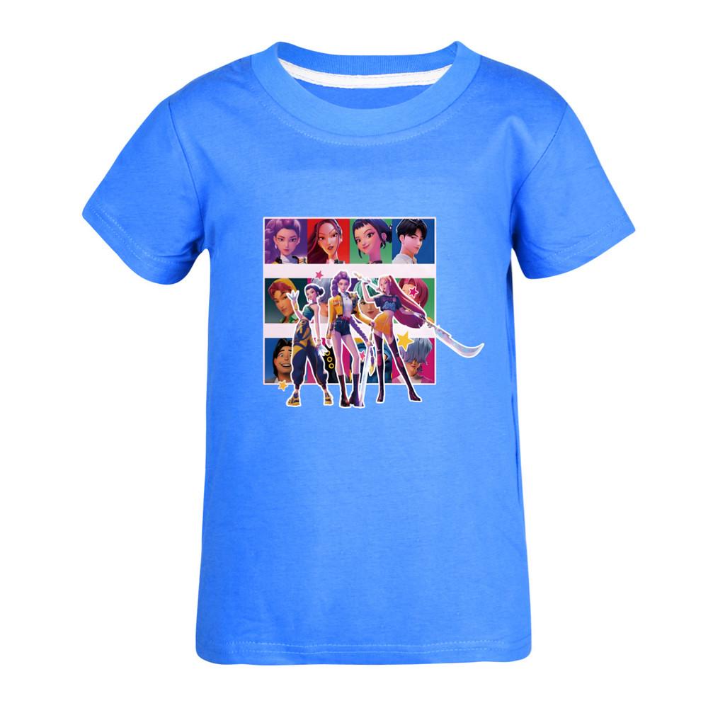 5036 Kids Girls Boys Rumi Mira Zoey Print Casual Cotton Short Sleeves T-Shirt