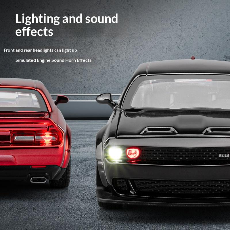 Challenger Hellcat STR alloy car imitates real American muscle car model boy toy car collection ornaments