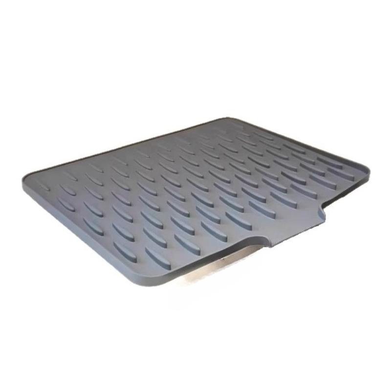 

Silicone Drain Mat for Kitchen Sink Fruit Vegetable Dish Draining Drying Mat Household Countertop Heat Insulation 26x32 сірий