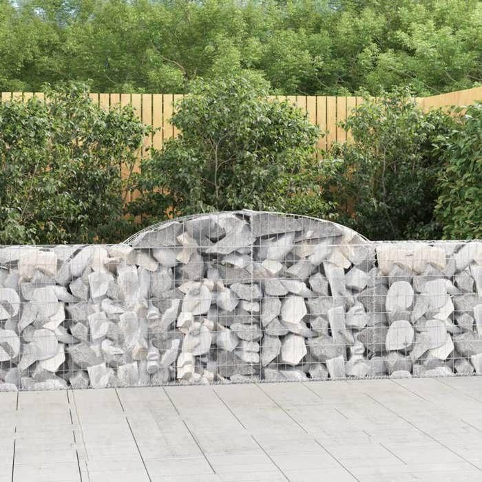 VidaXL Arched Gabion Baskets 13 Pcs 300x30x80/100 Cm Galvanized Iron, Gabion, Gabion Cage, Gabion Wall Basket, Wall 3146514