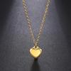 Stainless Steel Waterproof Glossy Heart-Shaped Pendant Necklace for Women Fashion Exquisite Collarbone Chain Jewelry Gifts