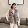 Women's 2023 Autumn/Winter White Duck Down Stand Collar Sleeveless Vest - Plus Size, Warm and Loose Fit Gilet.