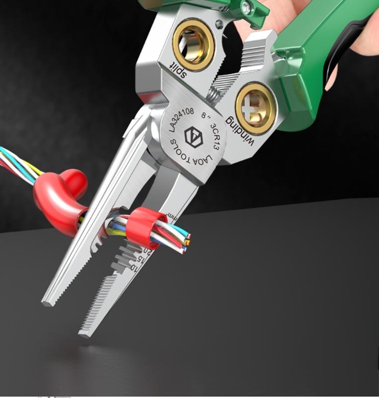 Multifunctional Wire Stripping Pliers Stainless Steel Cable Cutter Scissors With Comfortable Grip for Home Workshop Use