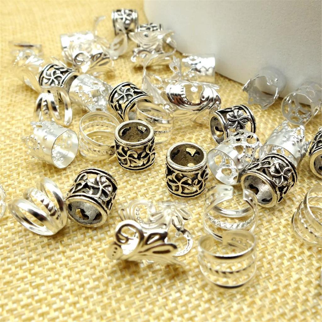 100 Pcs Hair Beads Loose Coil Hair Jewelry For Braid Hair Rings Dreadlock Bead Braid Rings Hair Clip Braid Clip